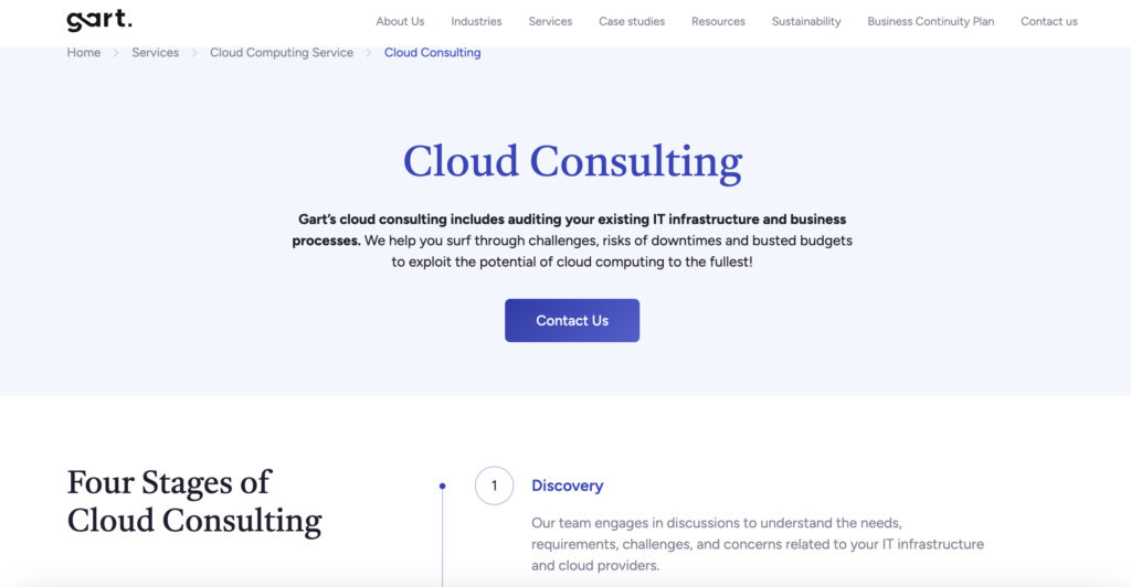 Cloud Consulting Service - Gart Solutions
