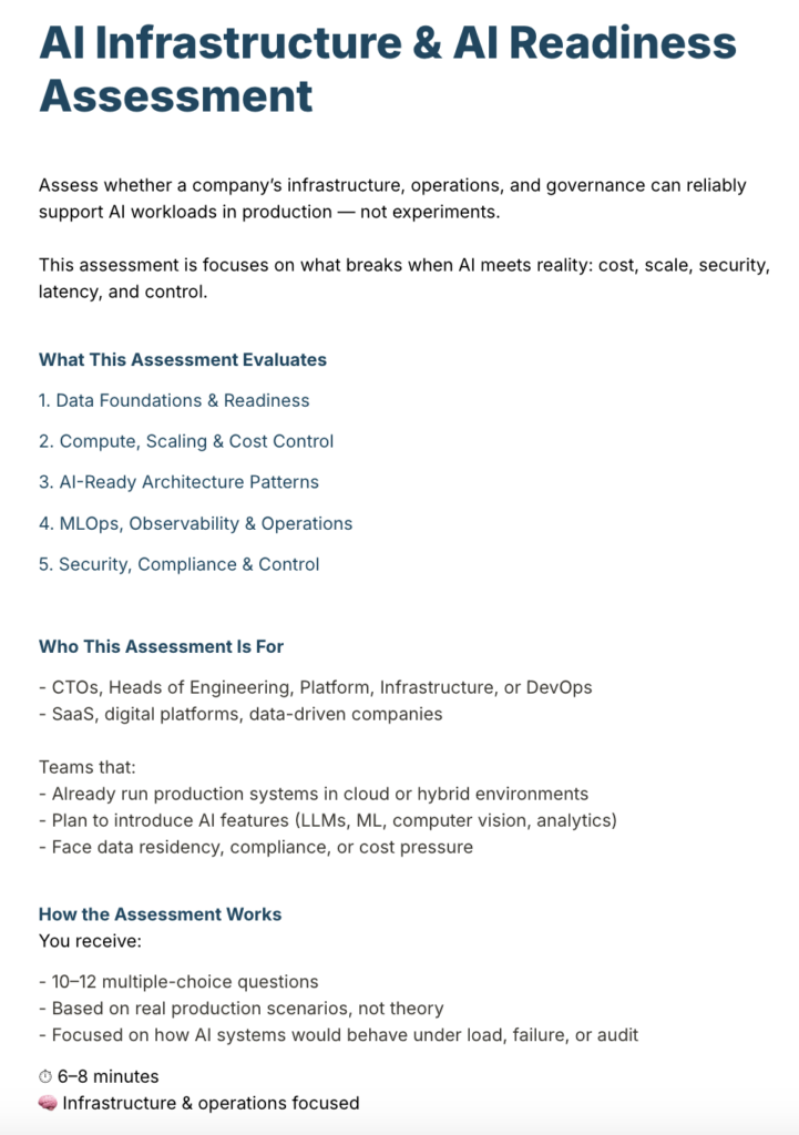AI Infrastructure & AI Readiness Assessment