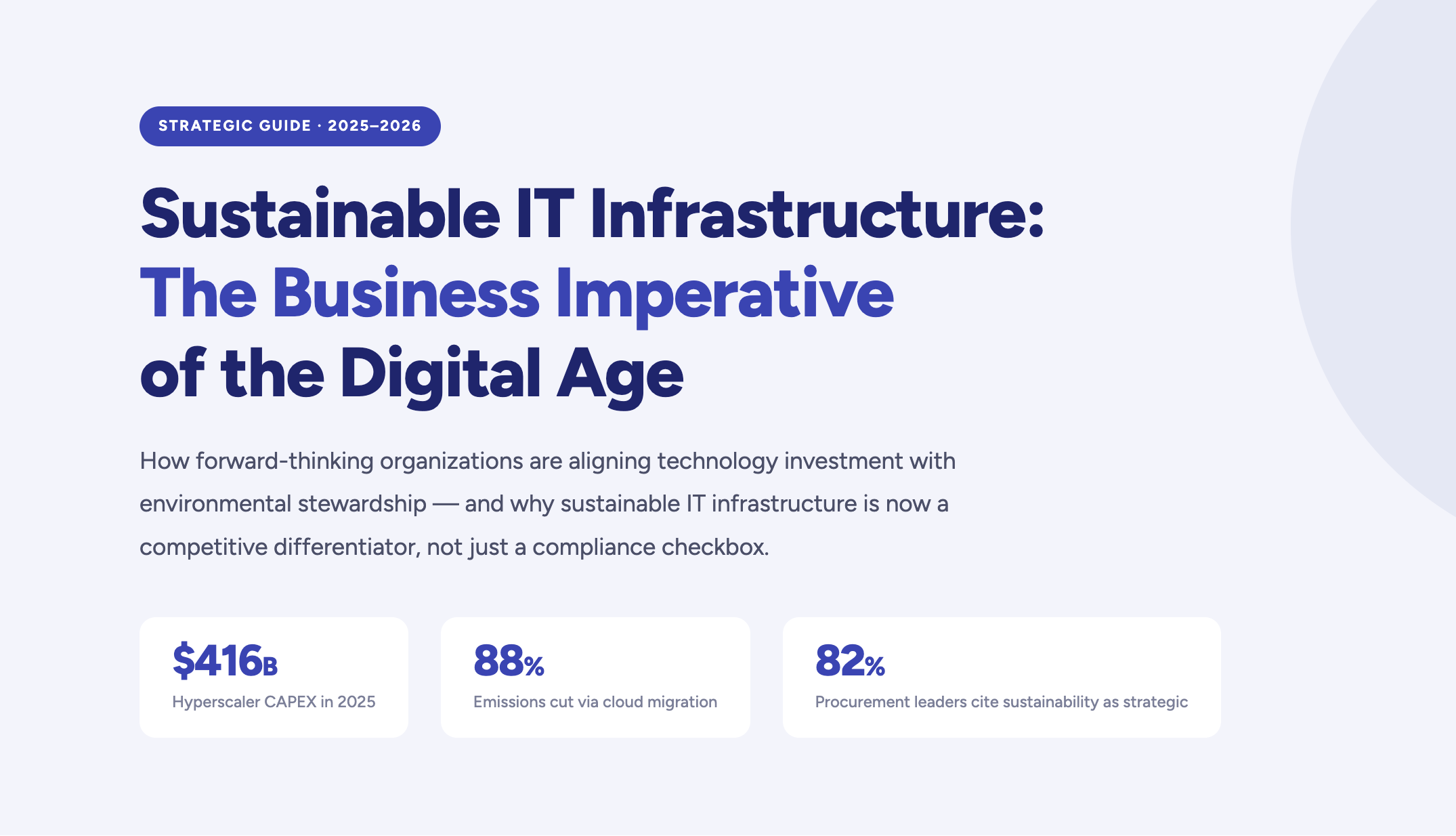 Sustainable IT Infrastructure